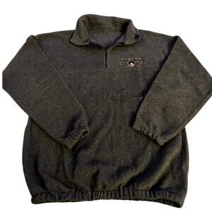 Alaska Embroidered 1/4 Zip Fleece Pullover Jacket - Gray, Size L